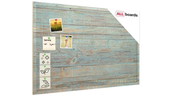 Cork Board with Print – COLOURED PLANKS 2, 90x60 cm, Wooden Frame