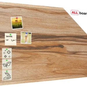 Cork Board with Print – EXOTIC WOOD, 90x60 cm, Wooden Frame