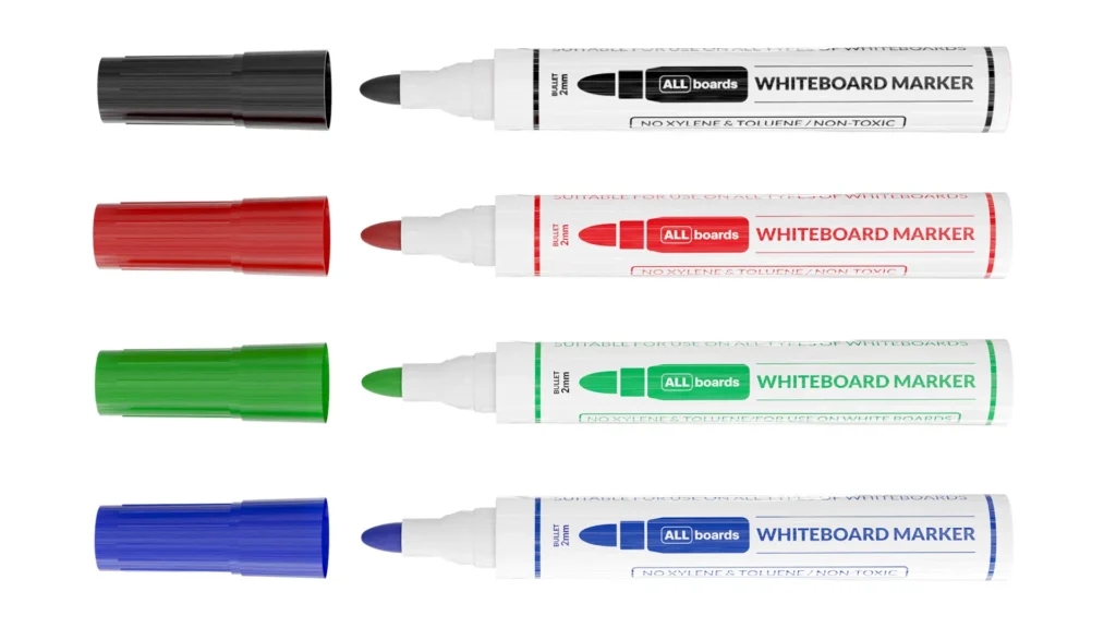 ALLboards Whiteboard Marker Set - 4 Colours: Black, Green, Blue, Red