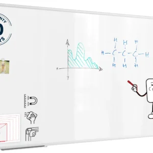 Whiteboard dry erase magnetic surface aluminium frame 180x90 cm PREMIUM EXPO + FREE Accessory Set