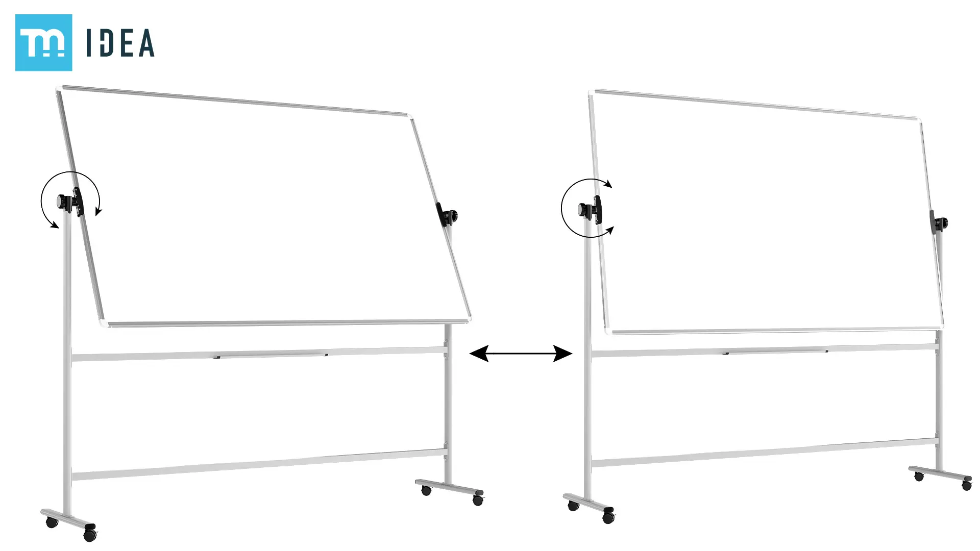 TM Idea Mobile Whiteboard – Double-Sided, Rotating, Magnetic, Dry-Wipe – 200x120 cm - FLEX Series - Image 6