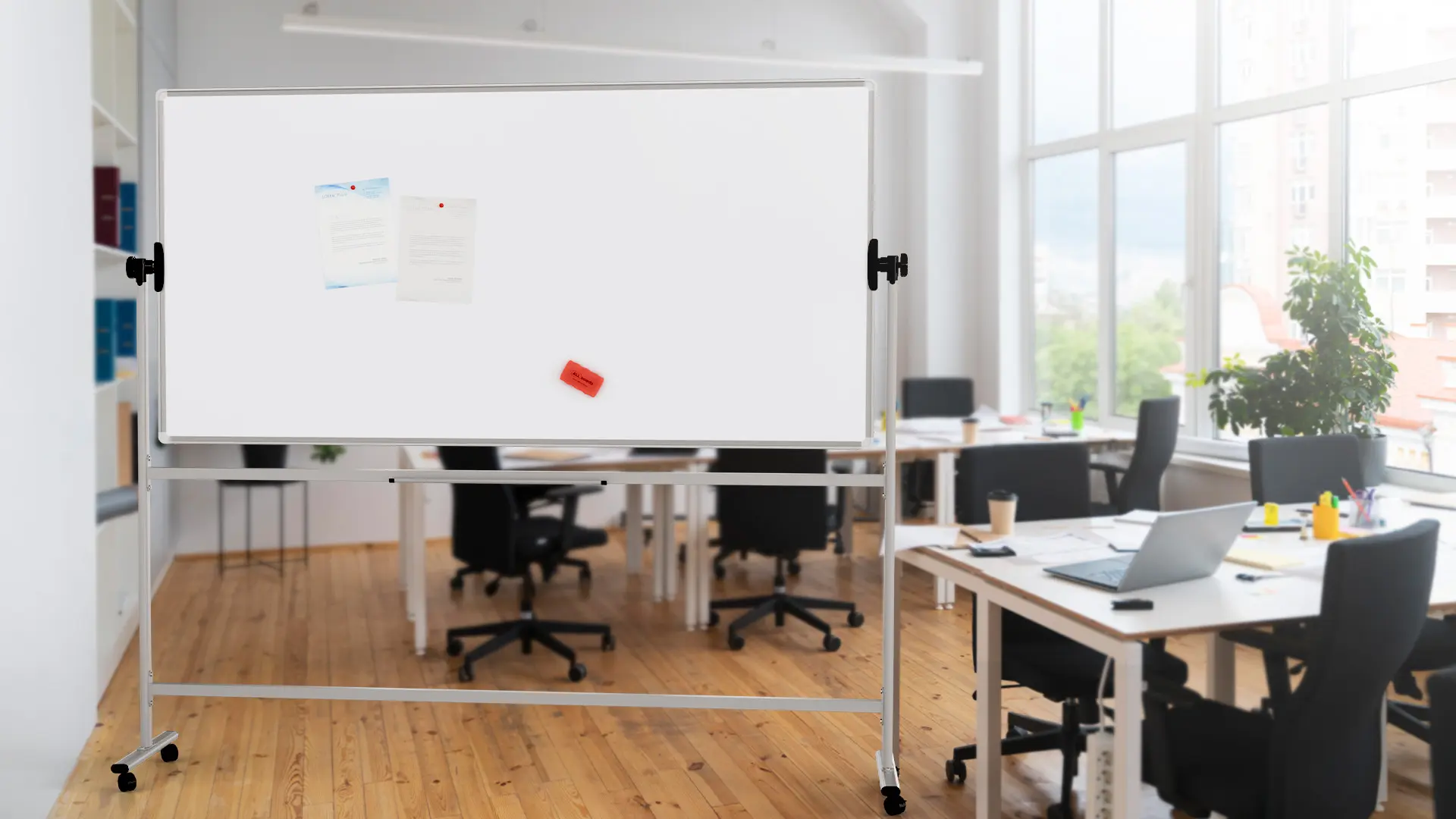 TM Idea Mobile Whiteboard – Double-Sided, Rotating, Magnetic, Dry-Wipe – 220x100 cm - FLEX Series - Image 3