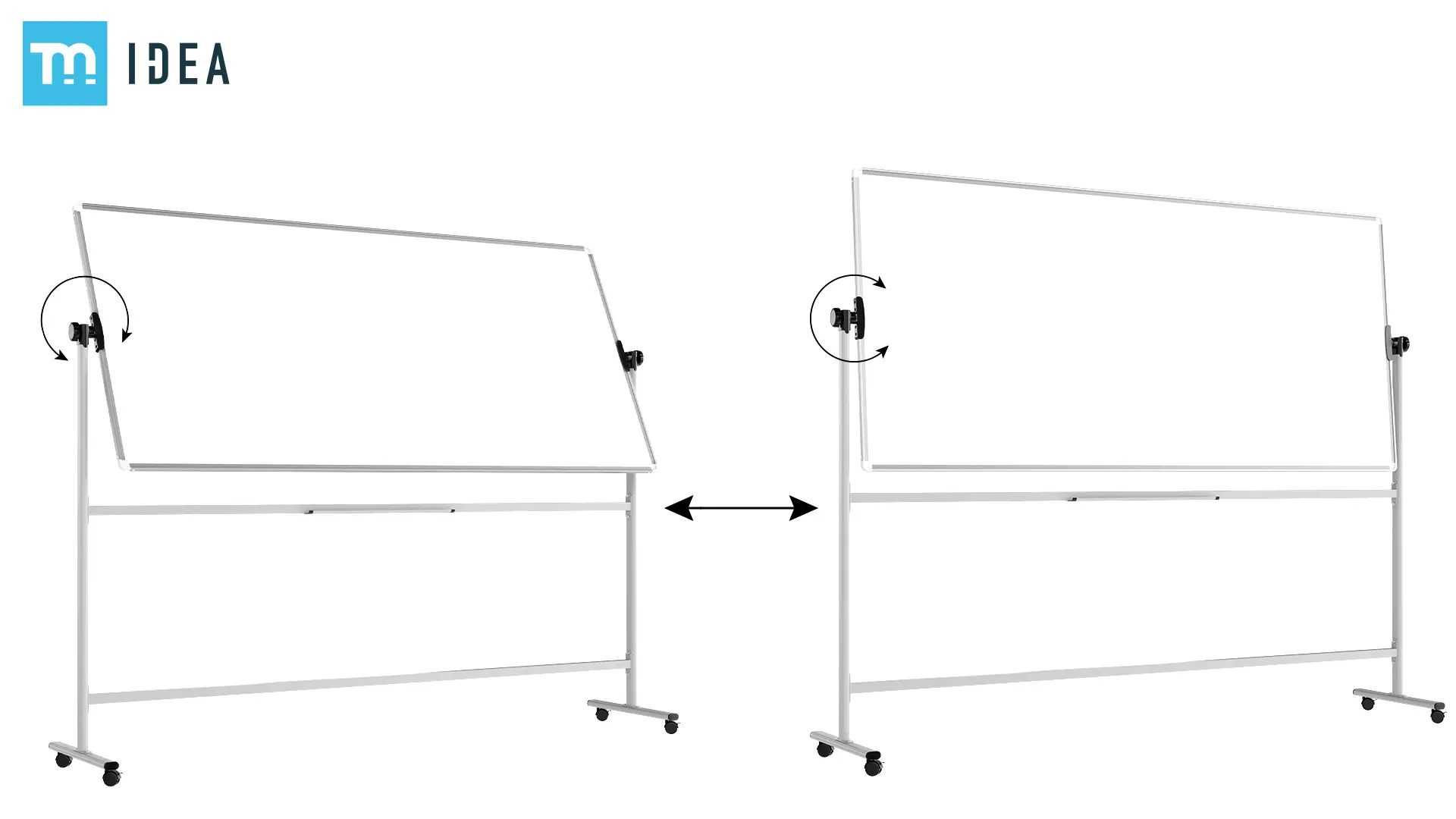 TM Idea Mobile Whiteboard – Double-Sided, Rotating, Magnetic, Dry-Wipe – 220x100 cm - FLEX Series - Image 6