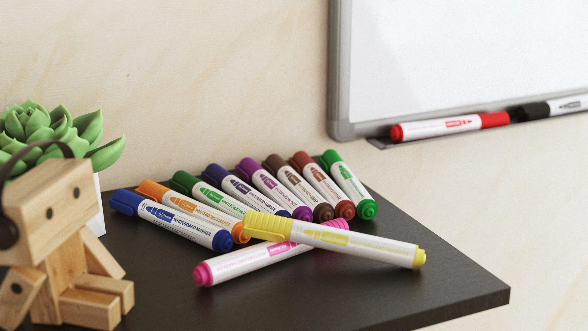 ALLboards Dry-wipe Whiteboard Marker Set - 12 Colours (12 pcs) - Image 9