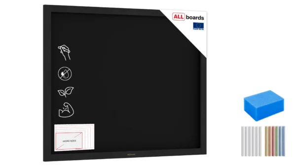 Black chalkboard 100x80 cm wooden frame color black