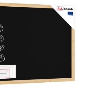 Black chalkboard 100x80 cm natural wooden frame