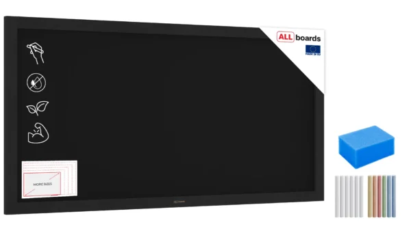 Black chalkboard 120x60 cm wooden frame color black