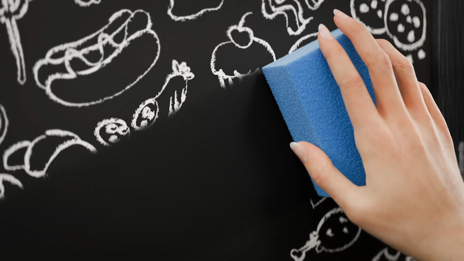 Black chalkboard 120x60 cm wooden frame color black - Image 6