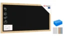 Black chalkboard 120x60 cm natural wooden frame