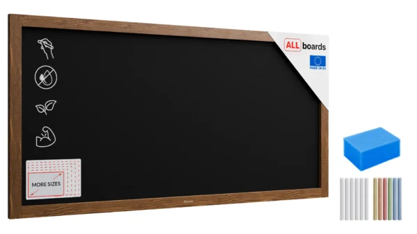 Black chalkboard 120x60 cm wooden frame