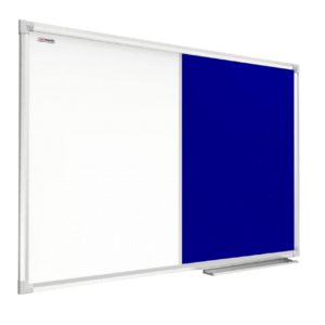 OUTLET Combination Board 2 in 1 Whiteboard & Blue Felt Board with Aluminium Frame 90x60cm, Pin Board Magnetic Board