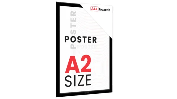 Snap Frame Poster Holder – Black Aluminium Frame - A2 size