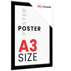 Snap Frame Poster Holder – Black Aluminium Frame - A3 size