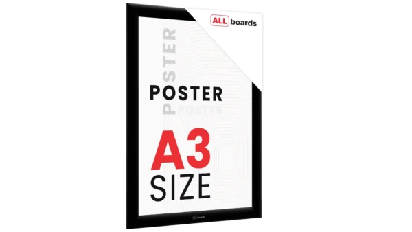 Snap Frame Poster Holder – Black Aluminium Frame - A3 size