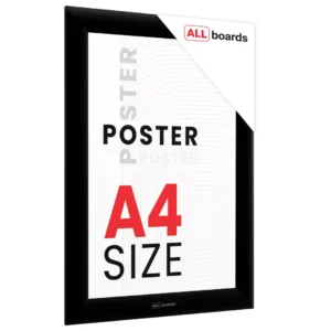 Snap Frame Poster Holder – Black Aluminium Frame - A4 size