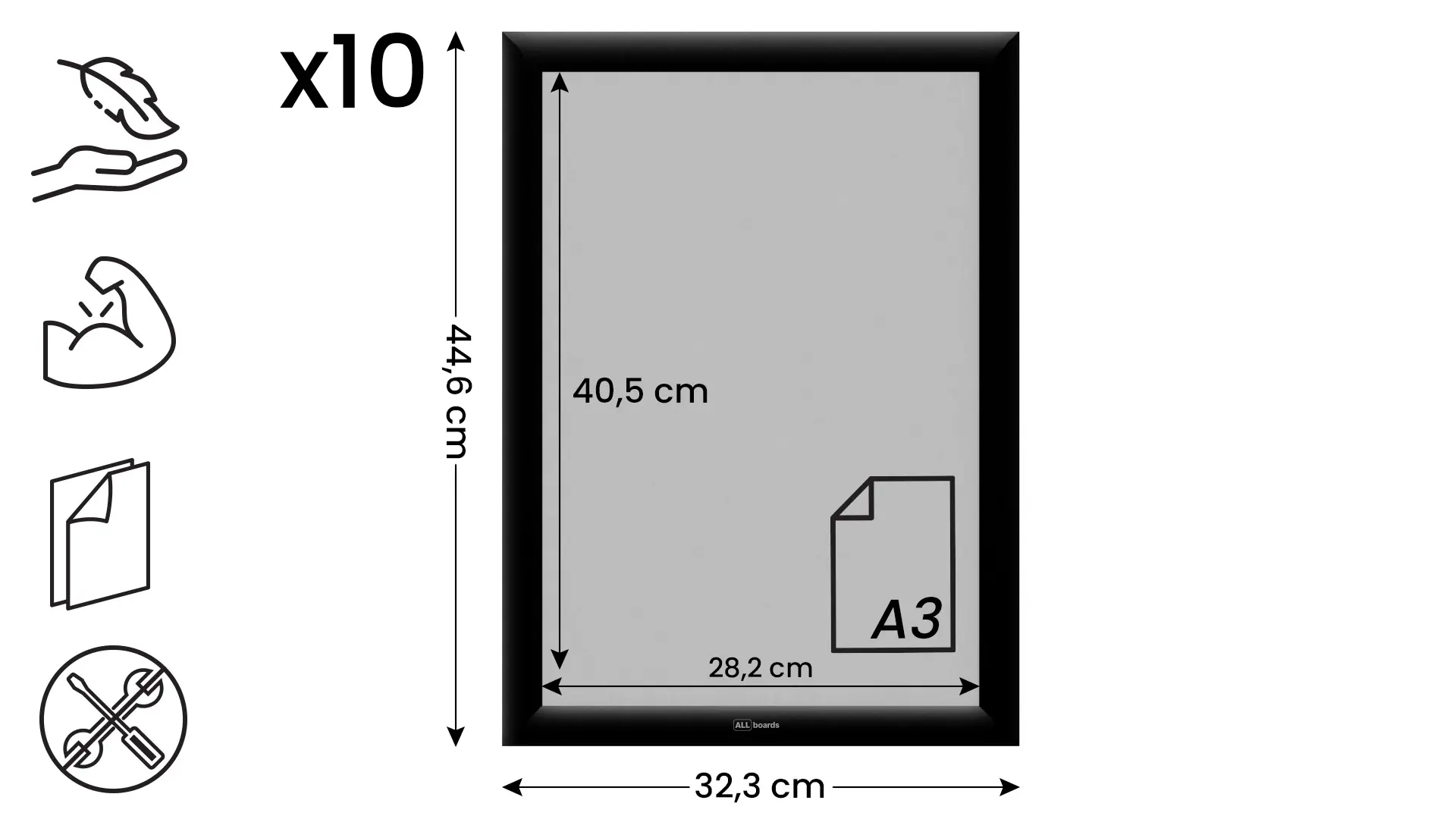 10x Snap Frame Poster Holder – Black Aluminium Frame - A3 size - Image 3
