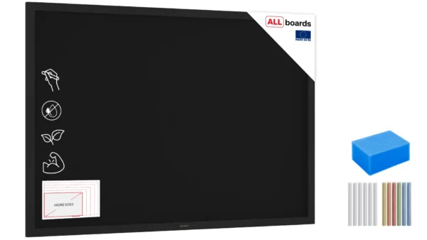 Black chalkboard 150x100 cm wooden frame color black