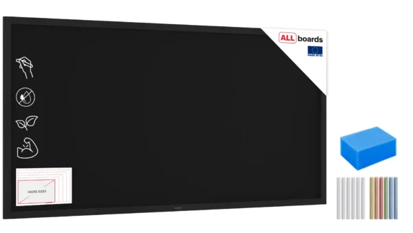 Black chalkboard 200x120 cm wooden frame color black