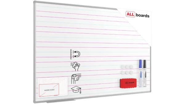 Magnetic Dry-Wipe Whiteboard for Learning to Write – 150 × 100 cm - Includes Accessory Set