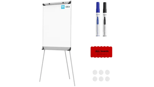 Flipchart TM IDEA® Dry-Wipe Magnetic 100x70 cm on BASIC Tripod + Free Accessories
