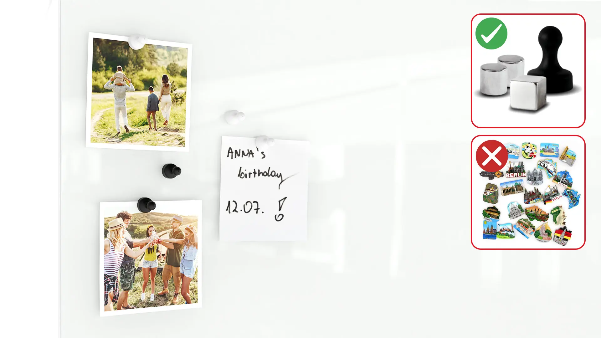 Magnetic glass board 120x60 cm CLASSIC WHITE + with Bonus Accessories - Image 6