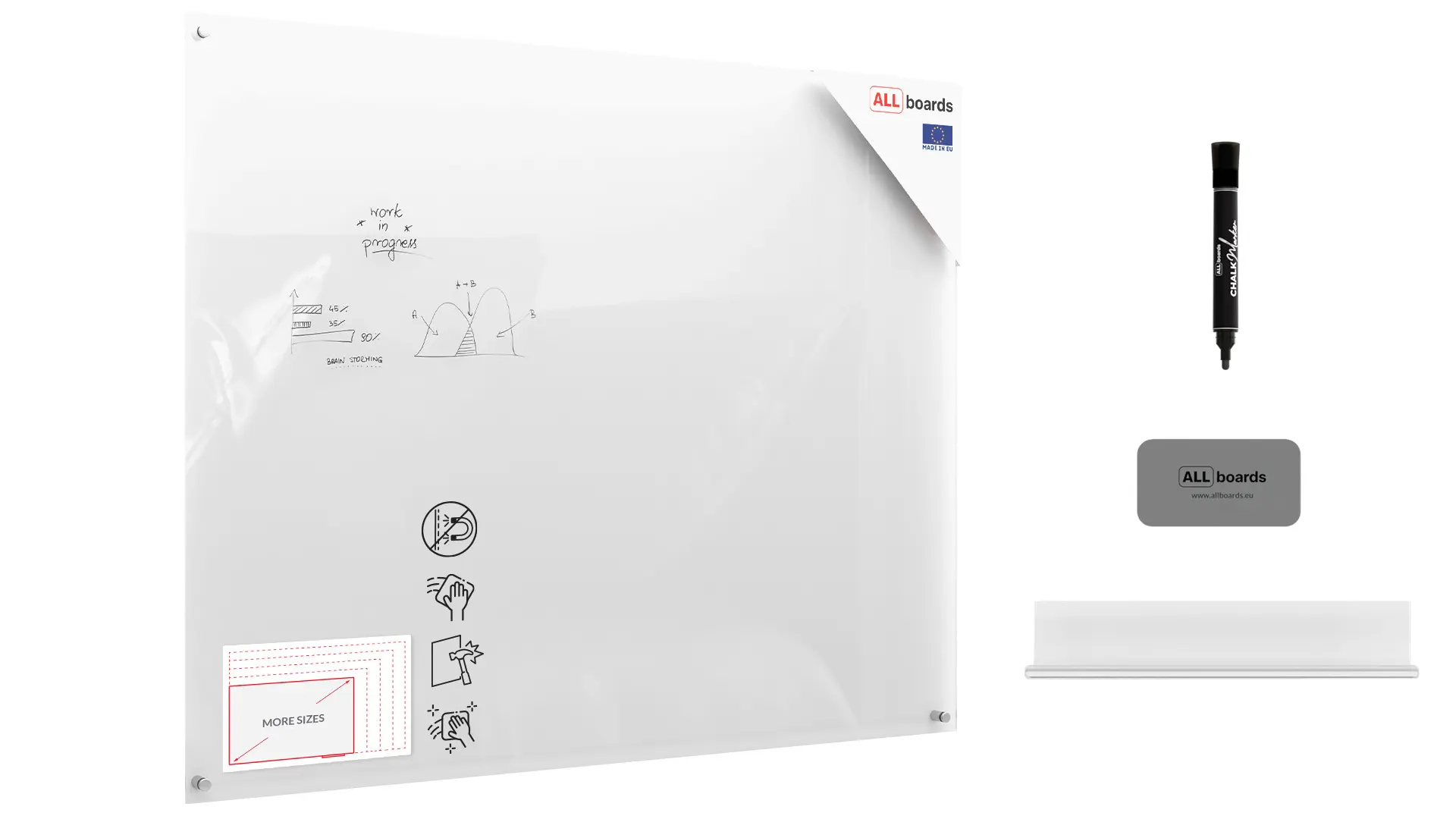 Glass board 150×120 cm TRANSPARENT