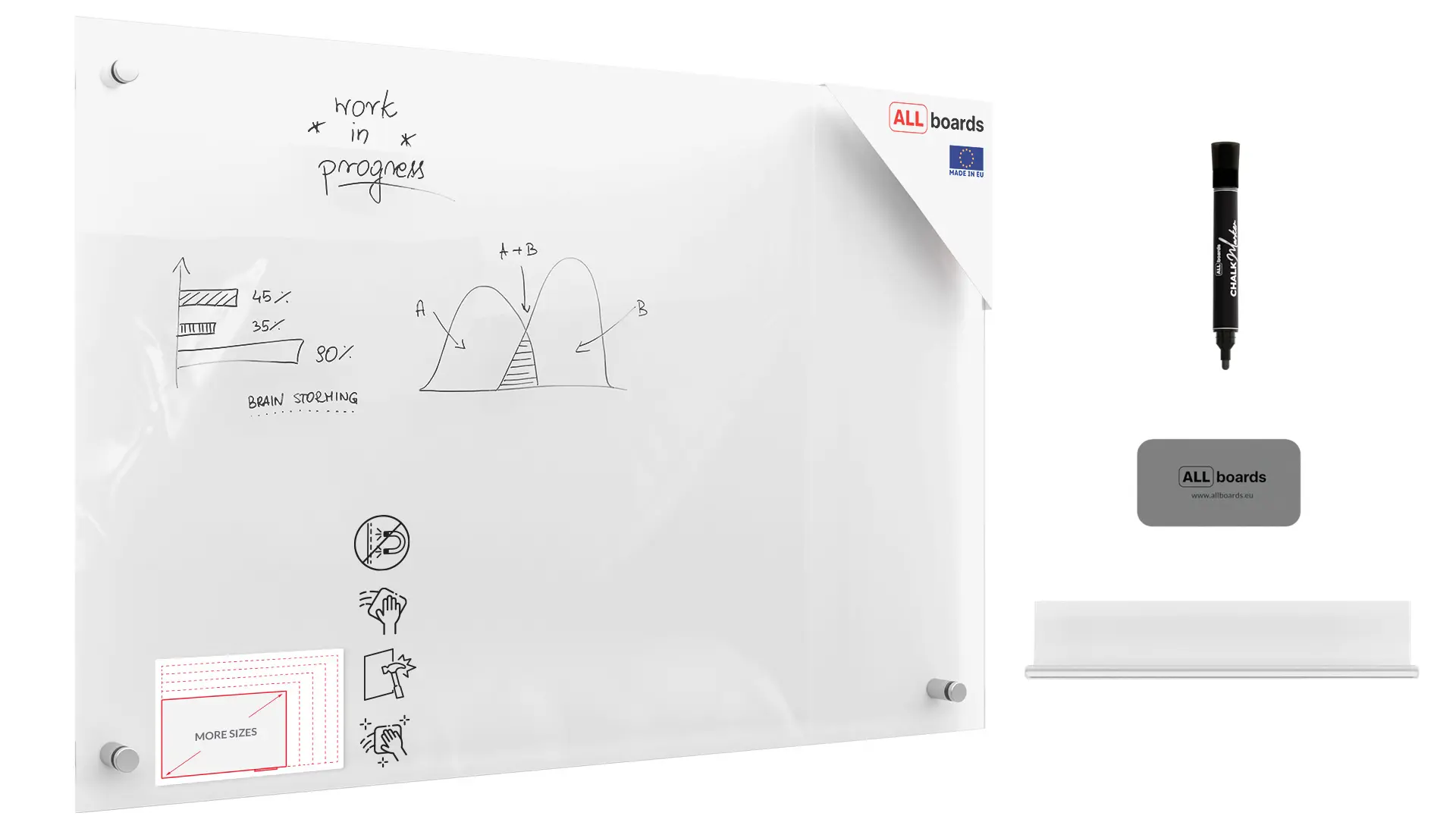 Glass board 90×60 cm TRANSPARENT