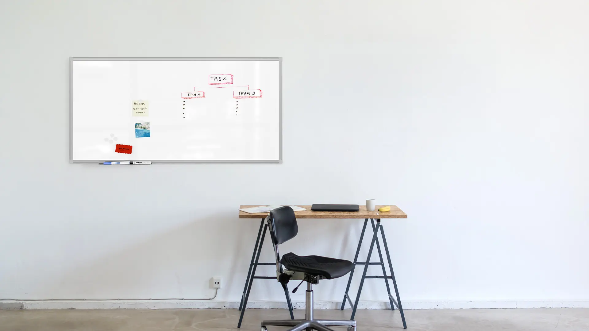 Magnetic Dry-Wipe Whiteboard 120x60 cm in Aluminium Frame + Accessory Set – TM IDEA® Flex Series - Image 9