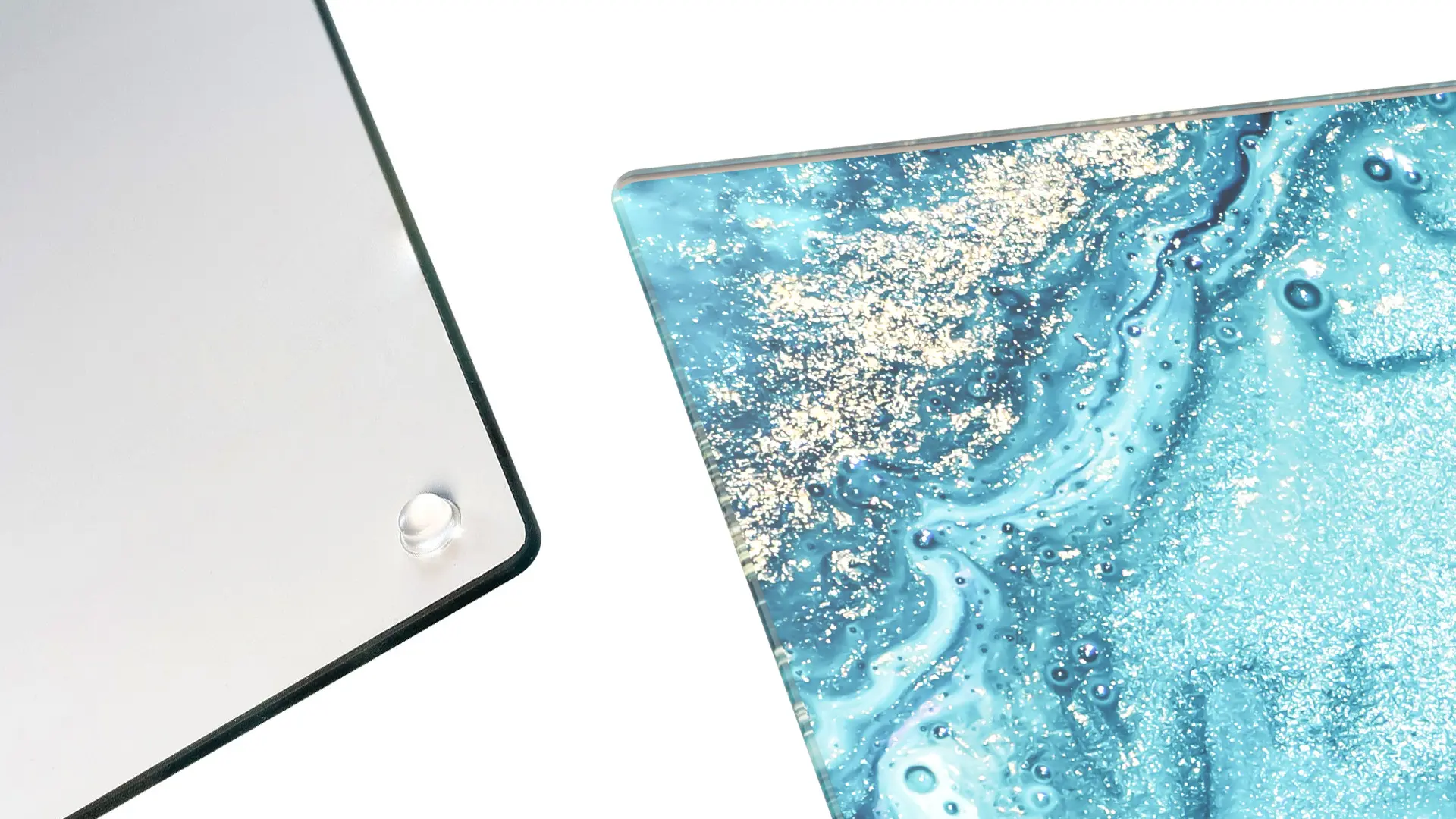 Glass Chopping Board / Hob Cover 60 × 52 cm - Blue & Gold - Image 5