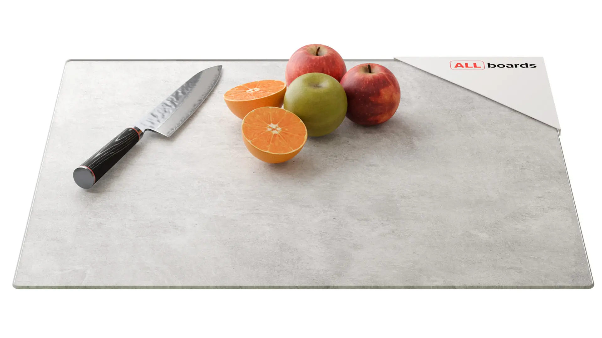 Glass Chopping Board / Hob Cover 60 × 52 cm - CONCRETE II