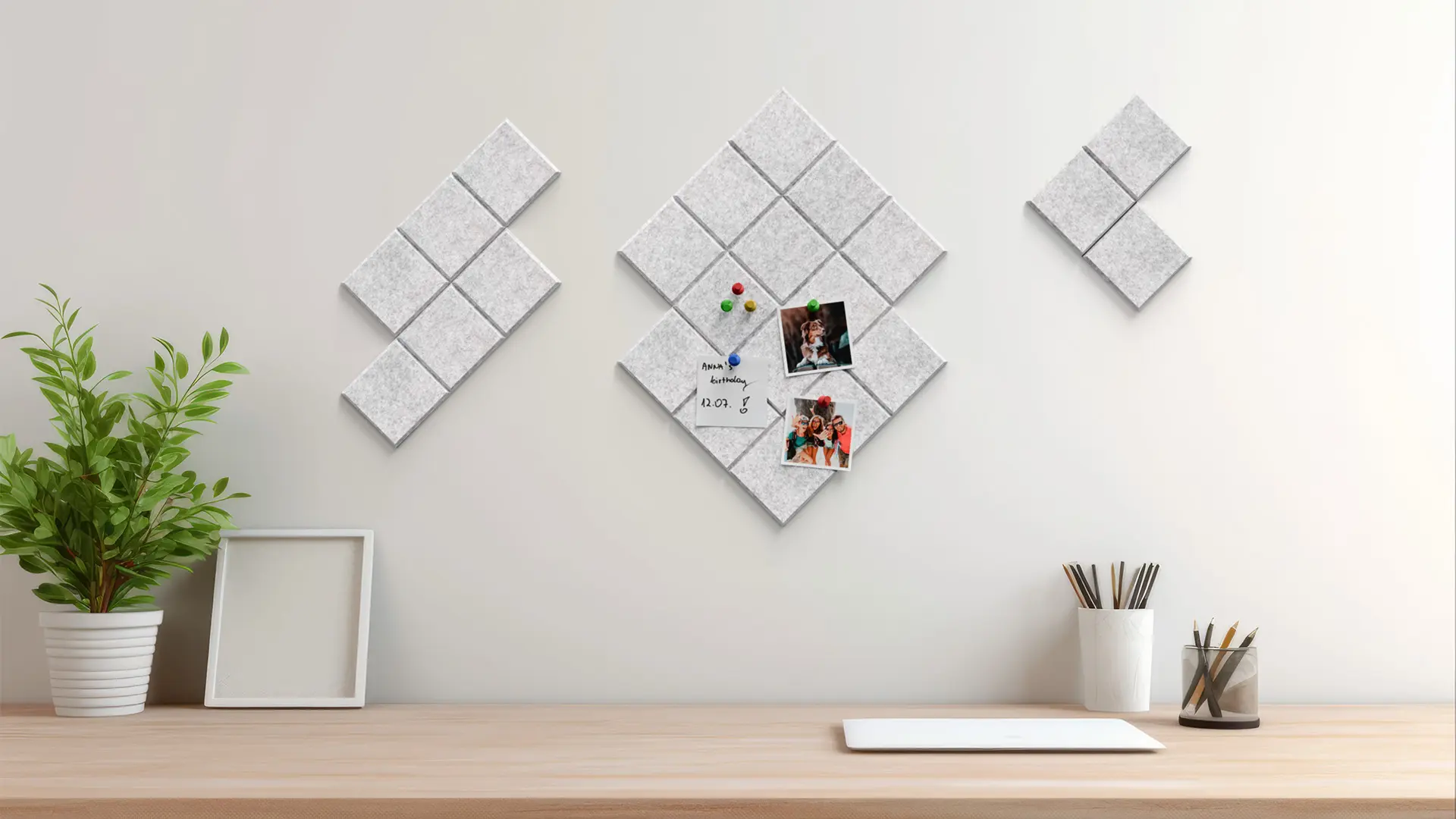 Felt Wall Panel 30 × 30 cm — Grey - Image 4