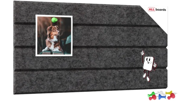 Felt Wall Panel 40 × 20 cm — Dark Grey