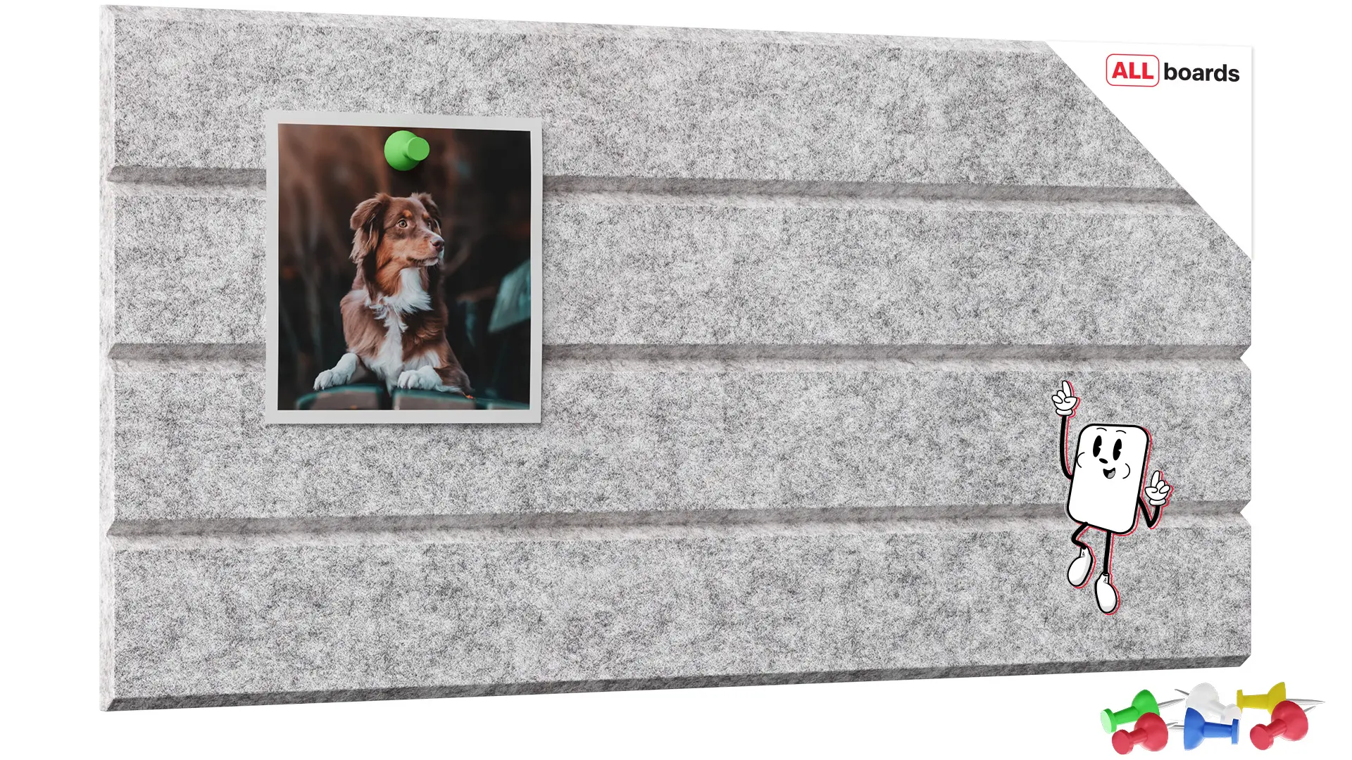 Felt Wall Panel 40 × 20 cm — Grey