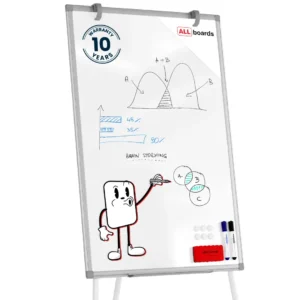 Dry-wipe Magnetic Flipchart 90 × 60 cm - Silver + FREE Accessories