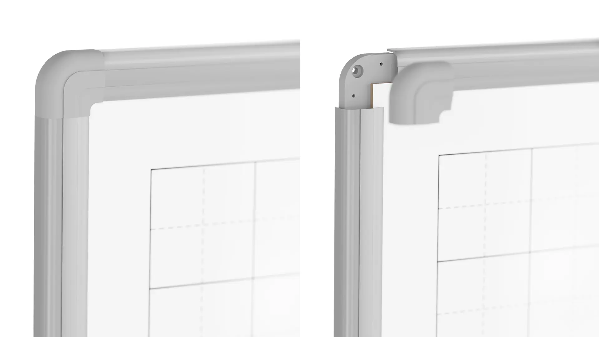 White magnetic dry-wipe board 100 × 80 cm with printed coordinate grid - Image 7