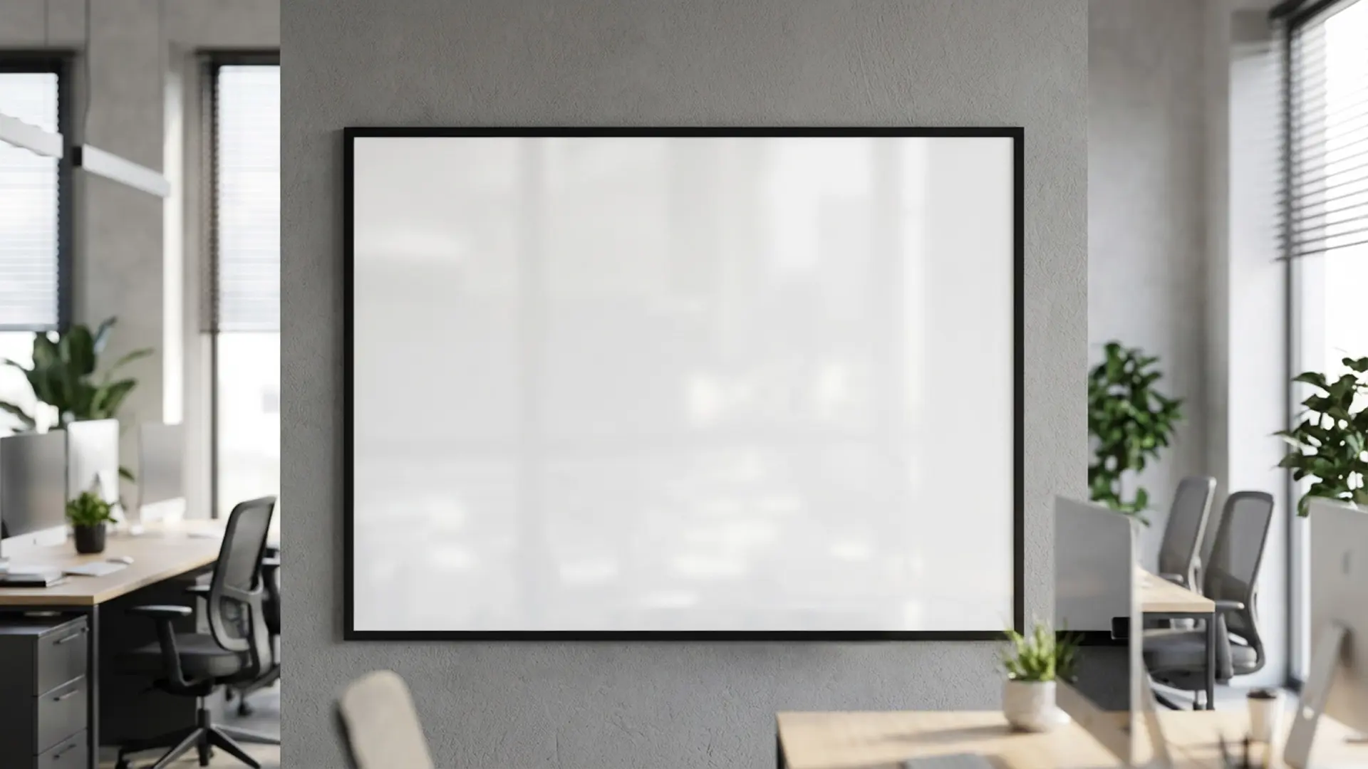 Whiteboard dry erase magnetic surface, black wooden frame 120x90 cm - Image 3