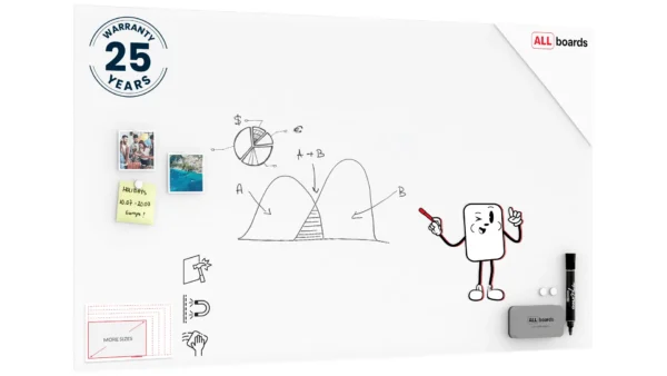 Matte Magnetic Glass Board 140x80 cm + FREE Accessories