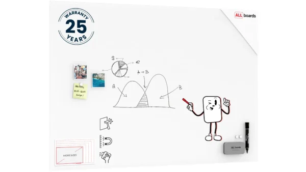 Matte Magnetic Glass Board 150x100 cm + FREE Accessories