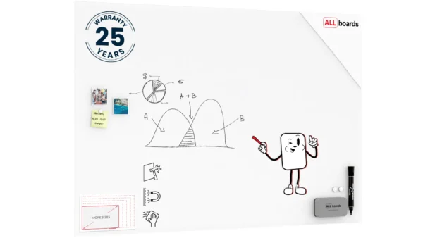 Matte Magnetic Glass Board 180x120 cm + FREE Accessories