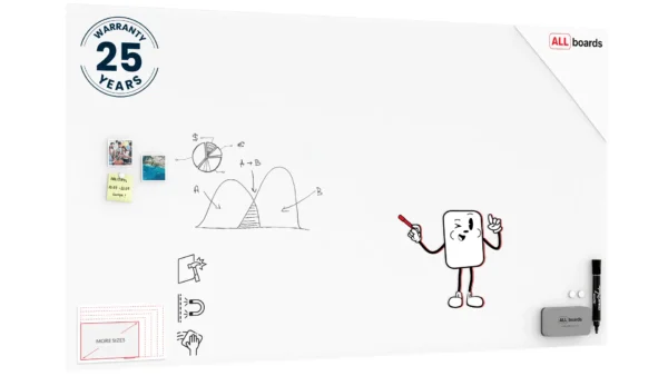 Matte Magnetic Glass Board 220x120 cm + FREE Accessories