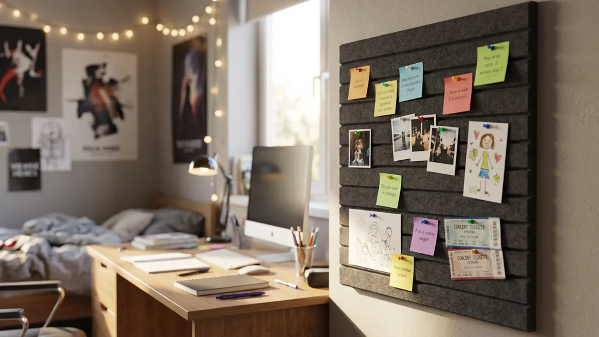 Felt Wall Panels 60x60 cm — Self-Adhesive Notice Board Tiles - Dark Grey - Image 3