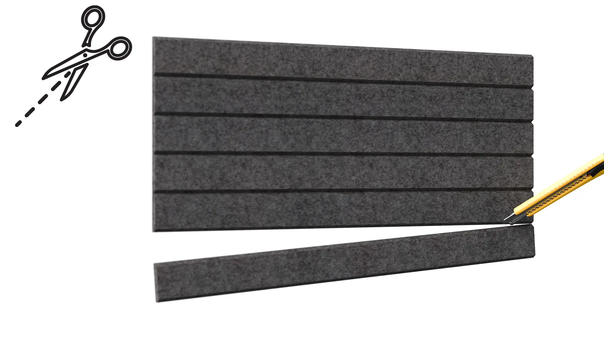Felt Wall Panels 60x60 cm — Self-Adhesive Notice Board Tiles - Dark Grey - Image 6
