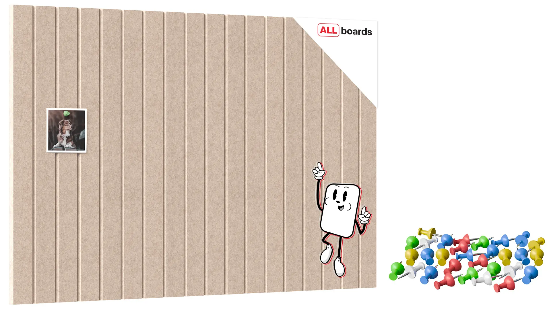 Felt Wall Panels 90x60 cm — Self-Adhesive Notice Board Tiles - Camel Brown