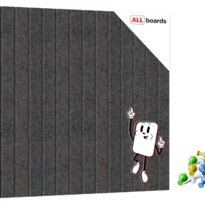 Felt Wall Panels 90x60 cm — Self-Adhesive Notice Board Tiles - Dark Grey