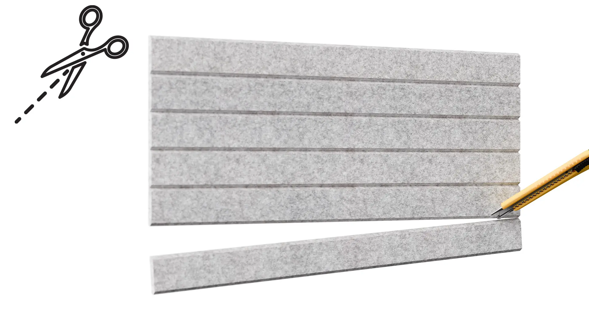 Felt Wall Panels 90x60 cm — Self-Adhesive Notice Board Tiles - Grey - Image 6