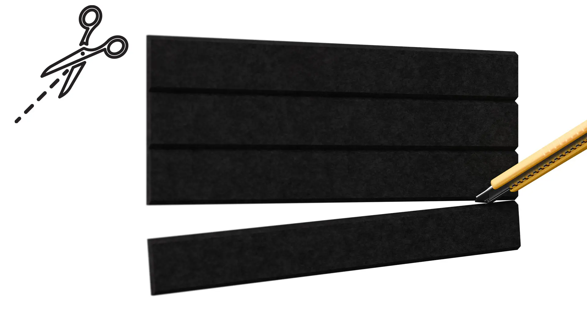 Felt Wall Panels 80x40 cm — Self-Adhesive Notice Board Tiles - Black - Image 6