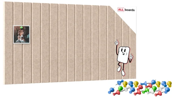 Felt Wall Panels 80x40 cm — Self-Adhesive Notice Board Tiles - Camel Brown