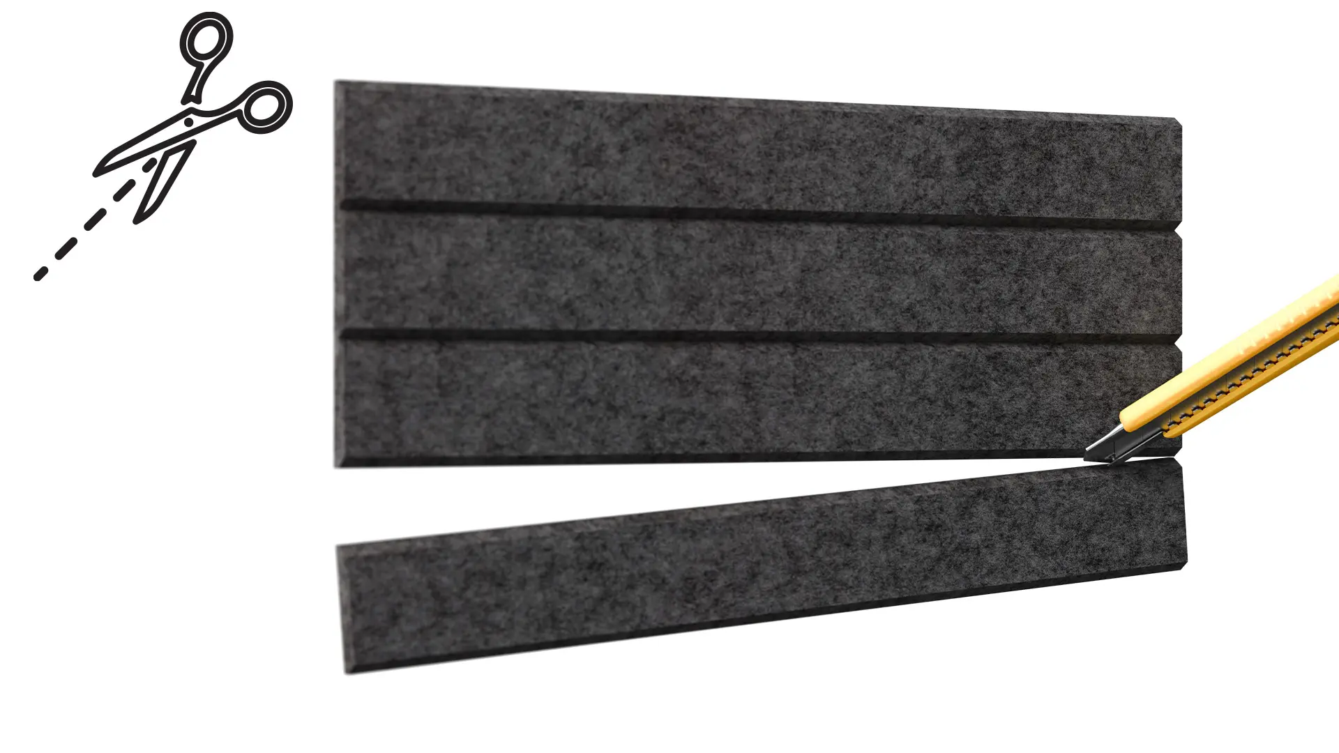 Felt Wall Panels 80x40 cm — Self-Adhesive Notice Board Tiles - Dark Grey - Image 6