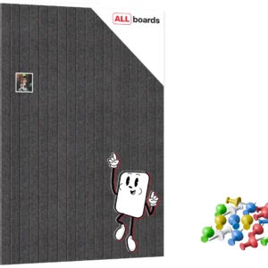 Felt Wall Panels 120x90 cm — Self-Adhesive Notice Board Tiles - Dark Grey