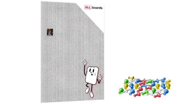 Felt Wall Panels 120x90 cm — Self-Adhesive Notice Board Tiles - Grey